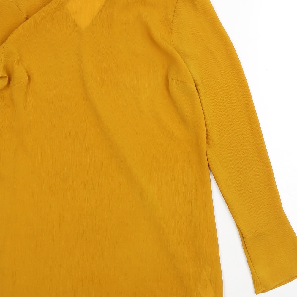 Primark Womens Orange Polyester Tunic Blouse Size 8 V-Neck