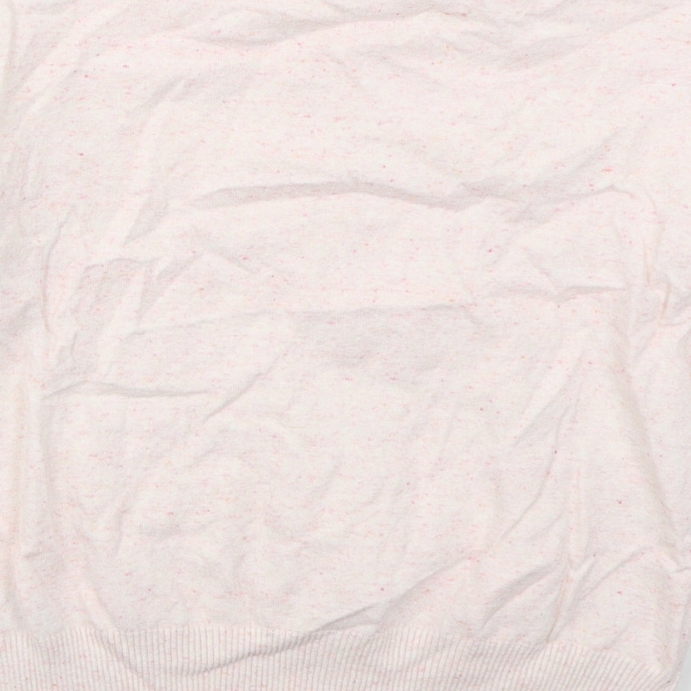 Marks & Spencer Womens Pink Mock Neck Cotton Pullover Jumper Size S