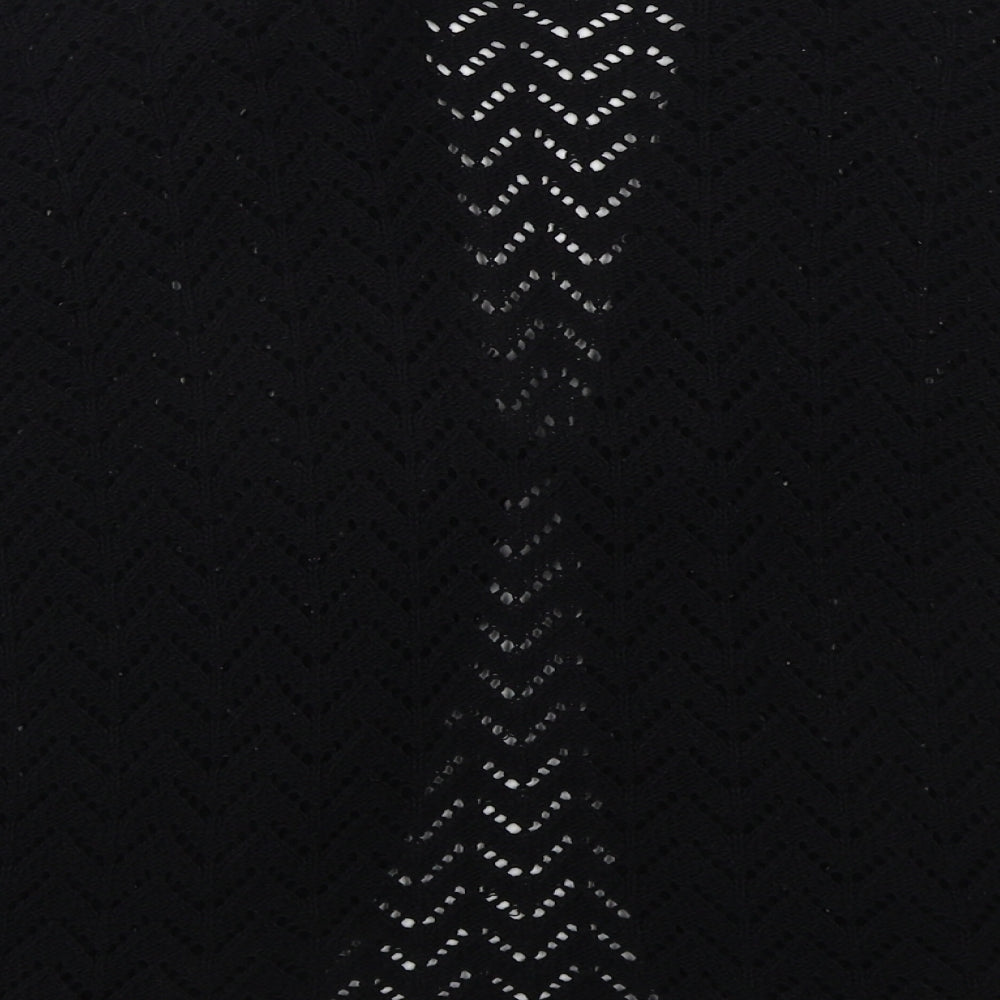 Pulse Womens Black V-Neck Acrylic Cardigan Jumper Size L