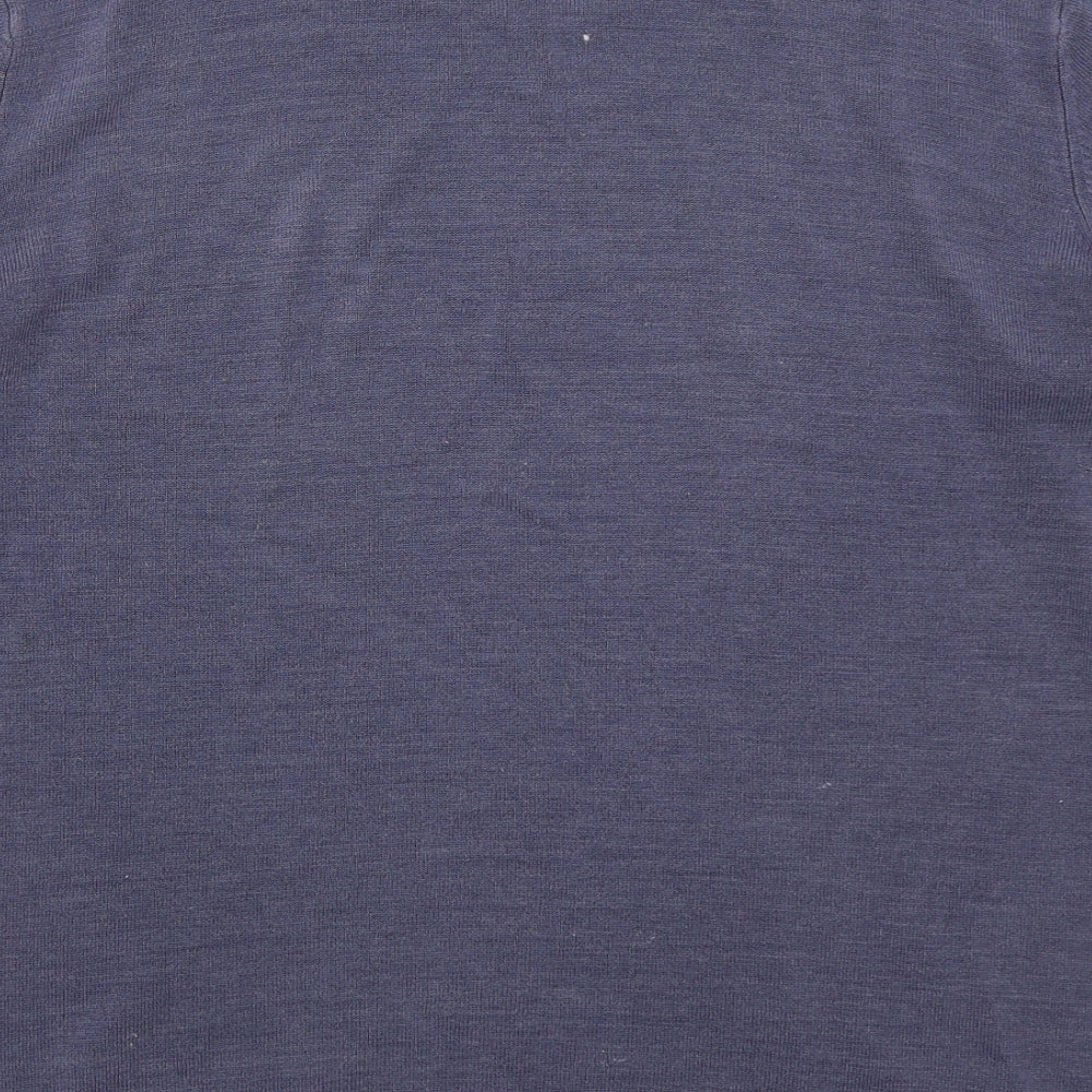 George Mens Blue Crew Neck Acrylic Pullover Jumper Size L