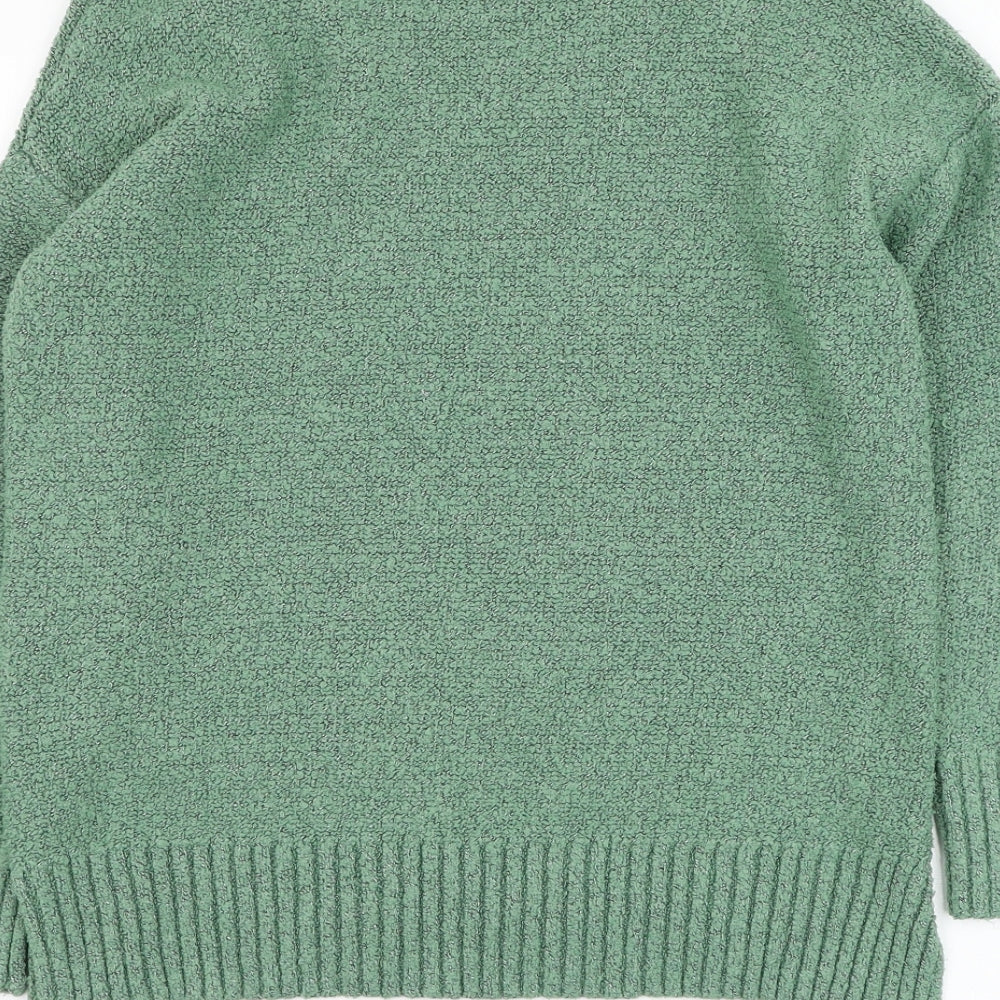 Marks and Spencer Womens Green Round Neck Acrylic Pullover Jumper Size S
