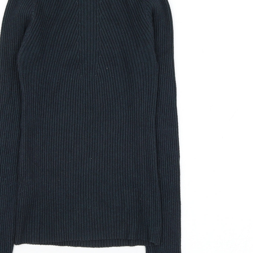 New Look Womens Green Mock Neck Viscose Pullover Jumper Size 8