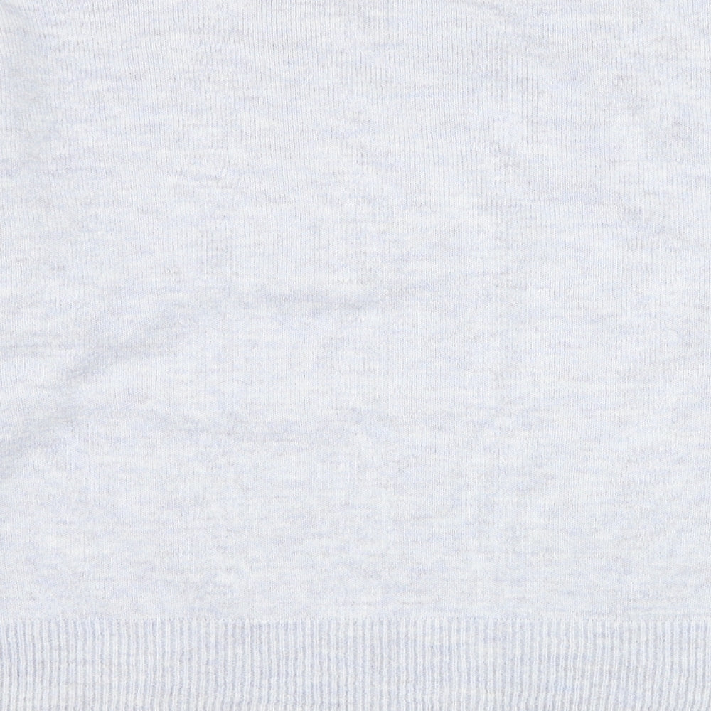 F&F Womens Blue Mock Neck Polyester Pullover Jumper Size 14