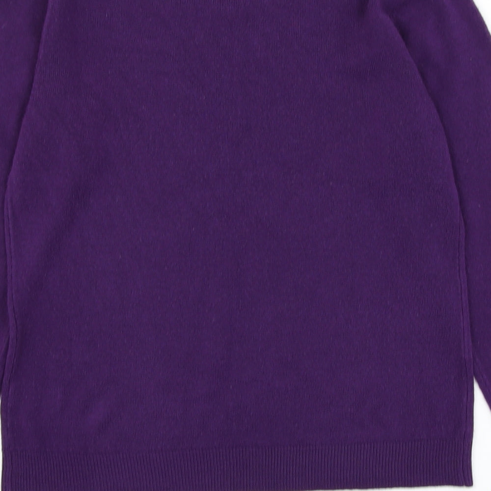 Simon Jeffrey Womens Purple Round Neck Acrylic Pullover Jumper Size M