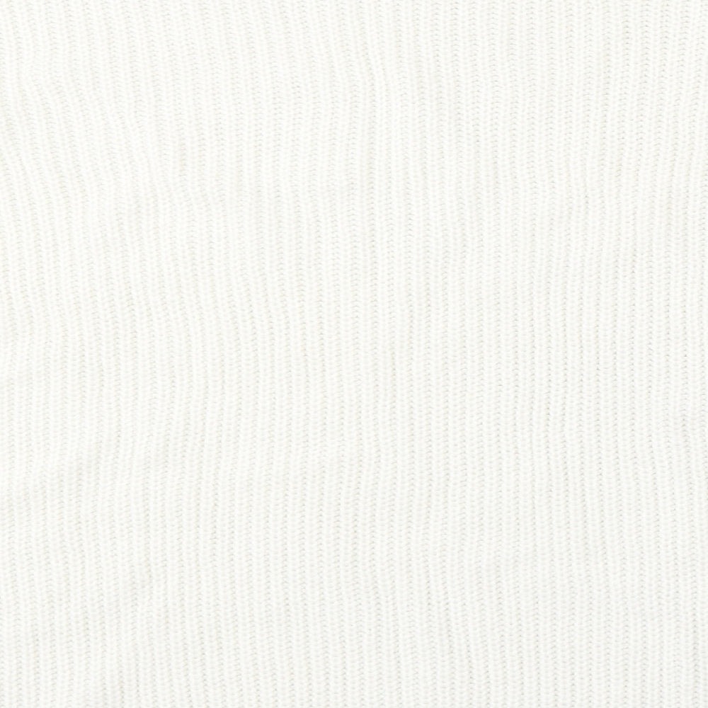 Peacocks Womens White Round Neck Acrylic Pullover Jumper Size XL