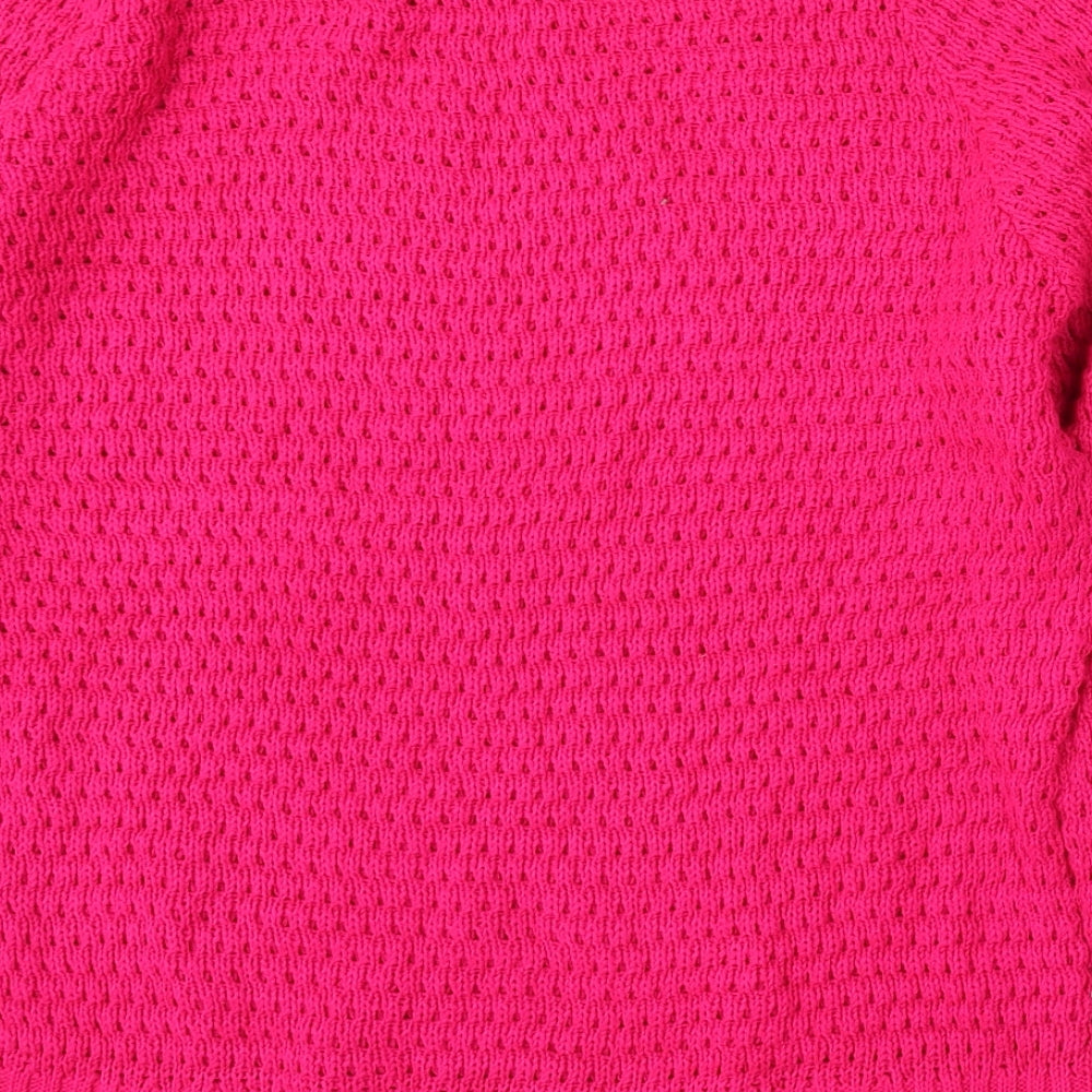 Internacionale Womens Pink Round Neck Acrylic Pullover Jumper Size L
