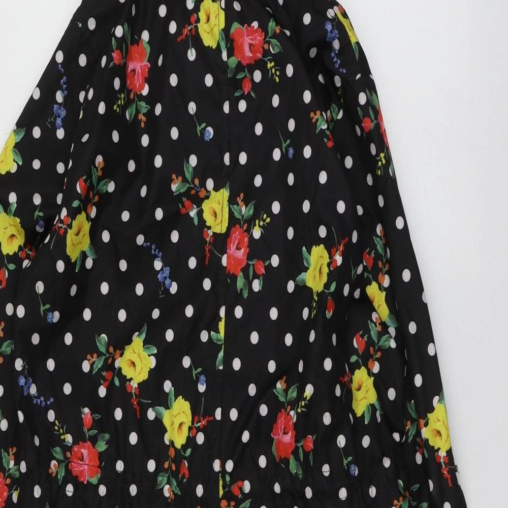 Demin.Co Womens Black Polka Dot Parka Jacket Size XS