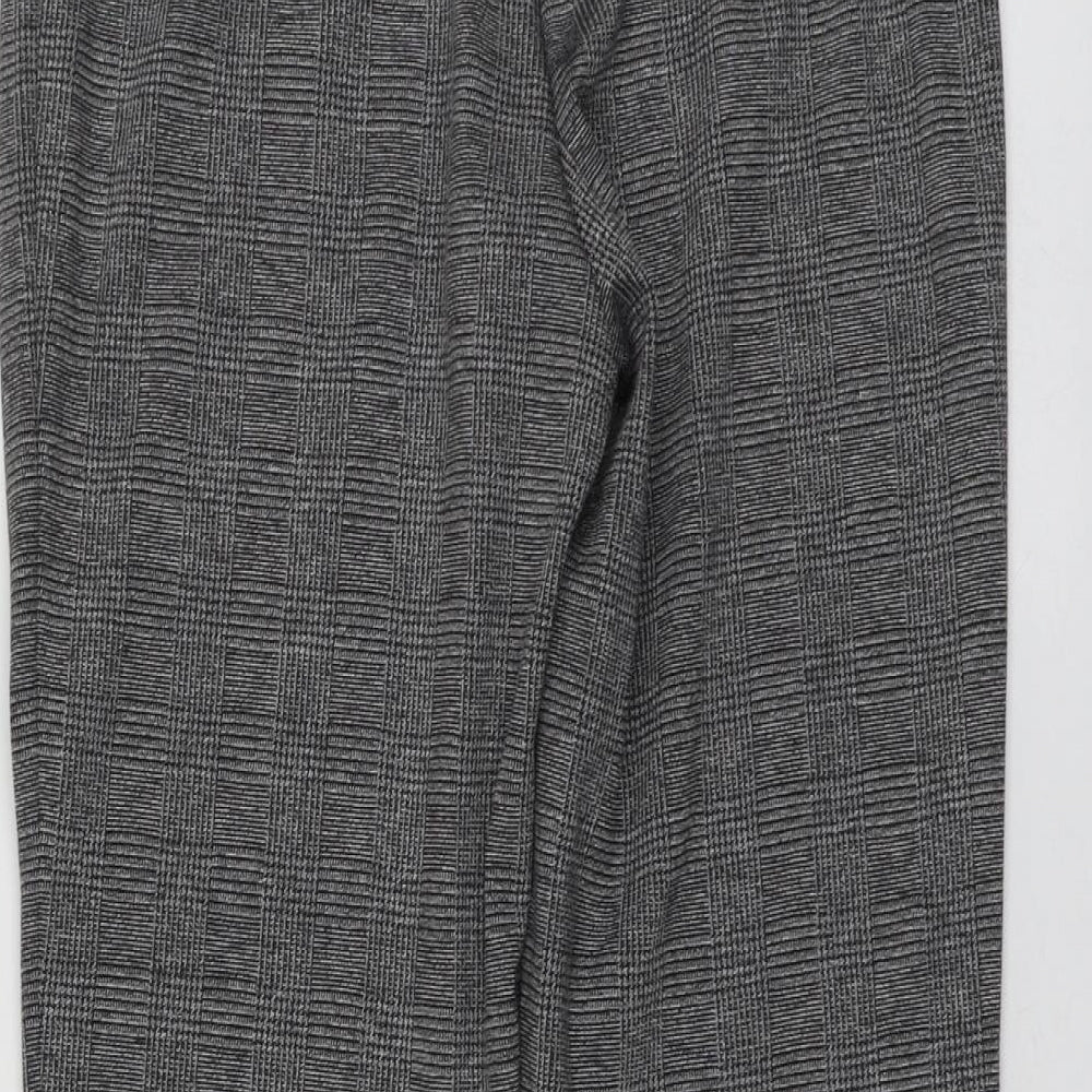 M7S Womens Grey Plaid Polyester Chino Trousers Size 10 L25 in Regular