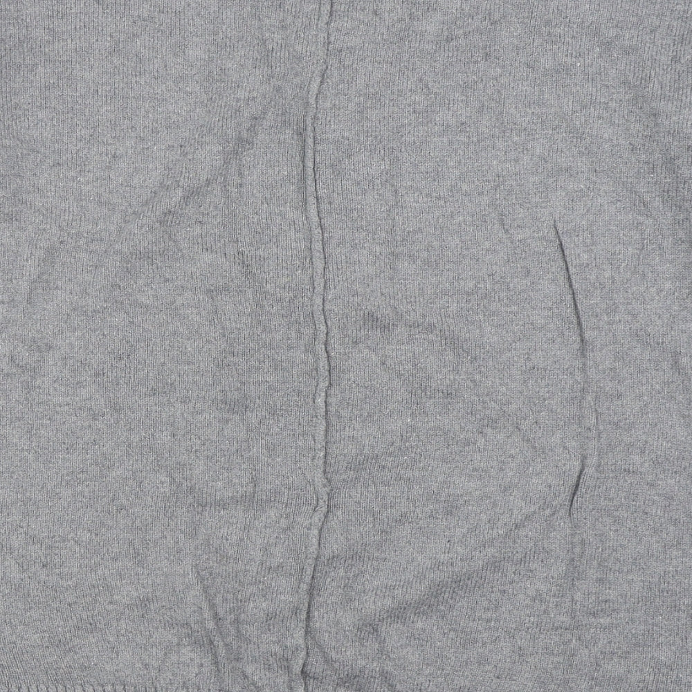 H&M Womens Grey Boat Neck Cotton Pullover Jumper Size L