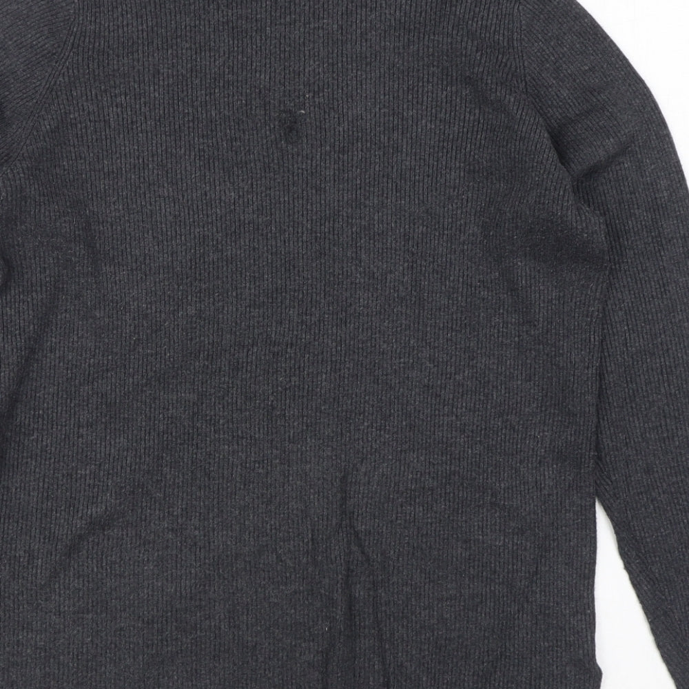 Marks and Spencer Womens Grey Roll Neck Viscose Pullover Jumper Size M