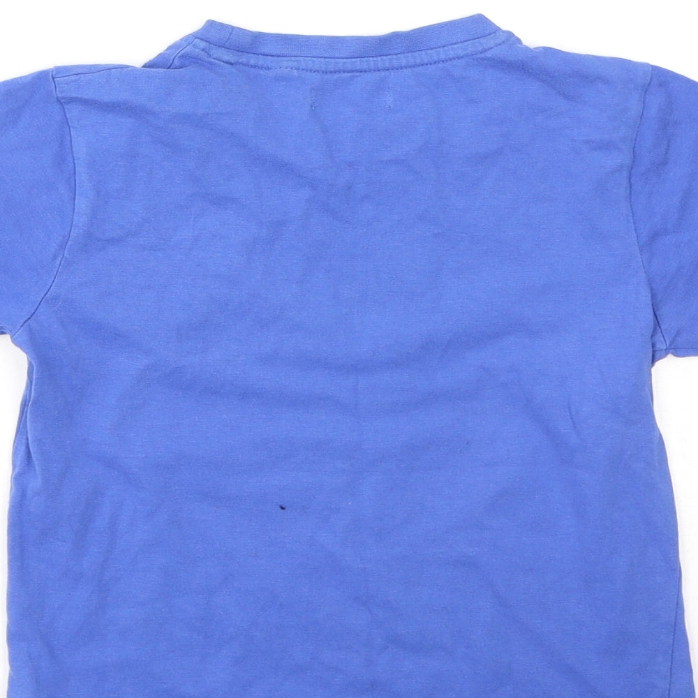 blue seven Boys Blue Cotton Basic Casual Size 7 Years Round Neck