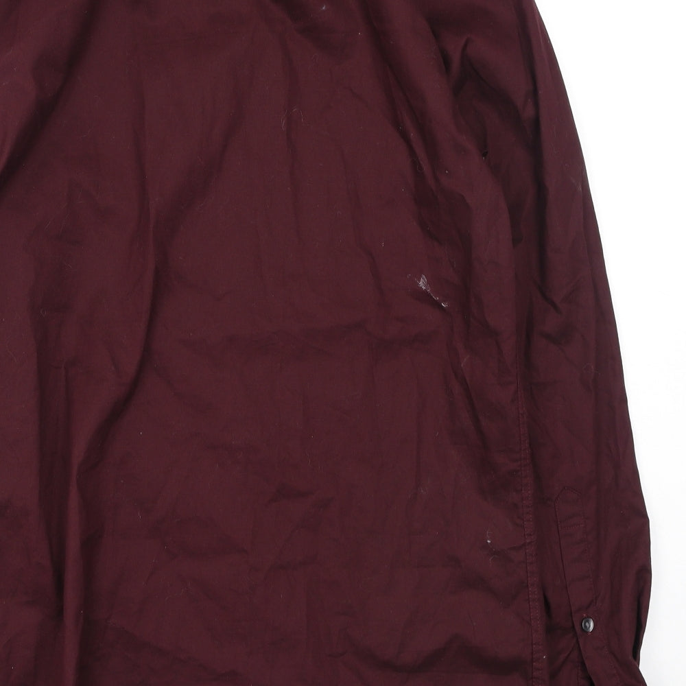 H&M Mens Purple Cotton Button-Up Size M Collared