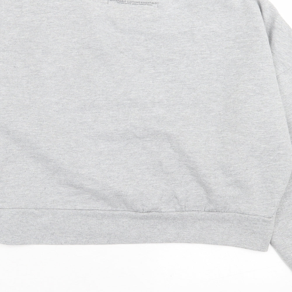 Fluid Womens Grey Cotton Pullover Sweatshirt Size L Pullover