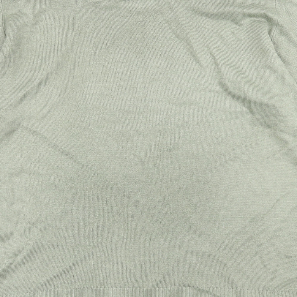 Original Womens Green Boat Neck Acrylic Pullover Jumper Size 16