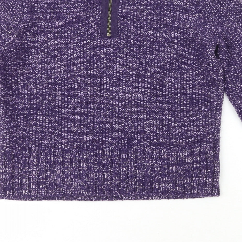 Preworn Womens Purple Crew Neck Wool Pullover Jumper Size L