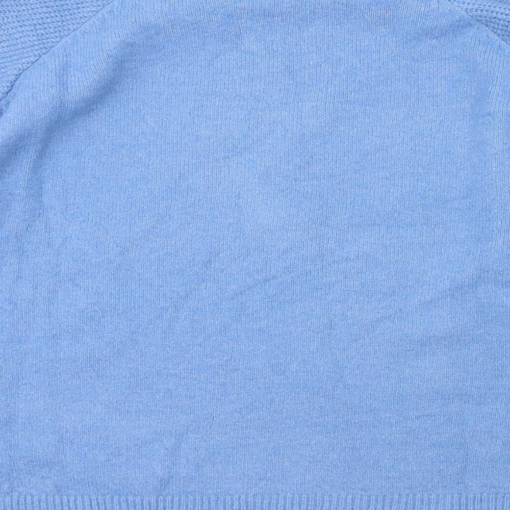Dazy Womens Blue Crew Neck Polyester Pullover Jumper Size M