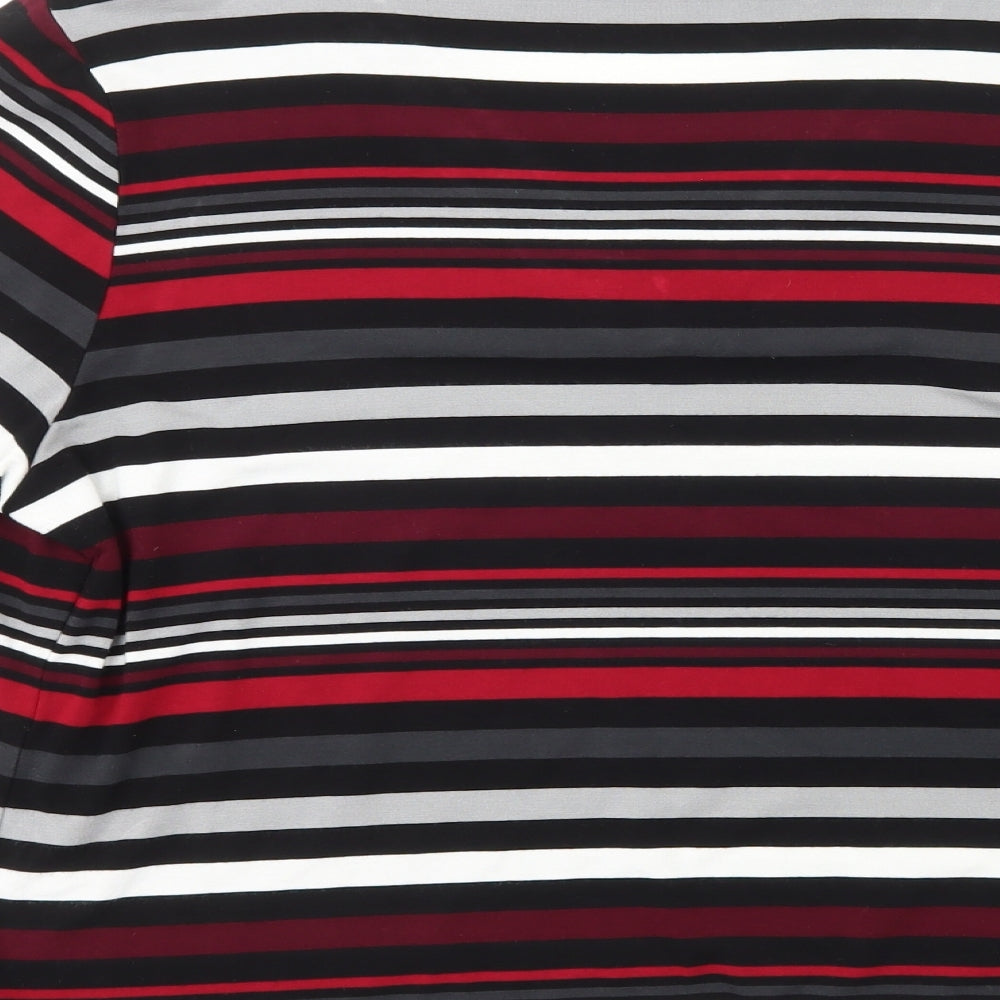 Country Casuals Womens Multicoloured V-Neck Striped Viscose Pullover Jumper Size XL