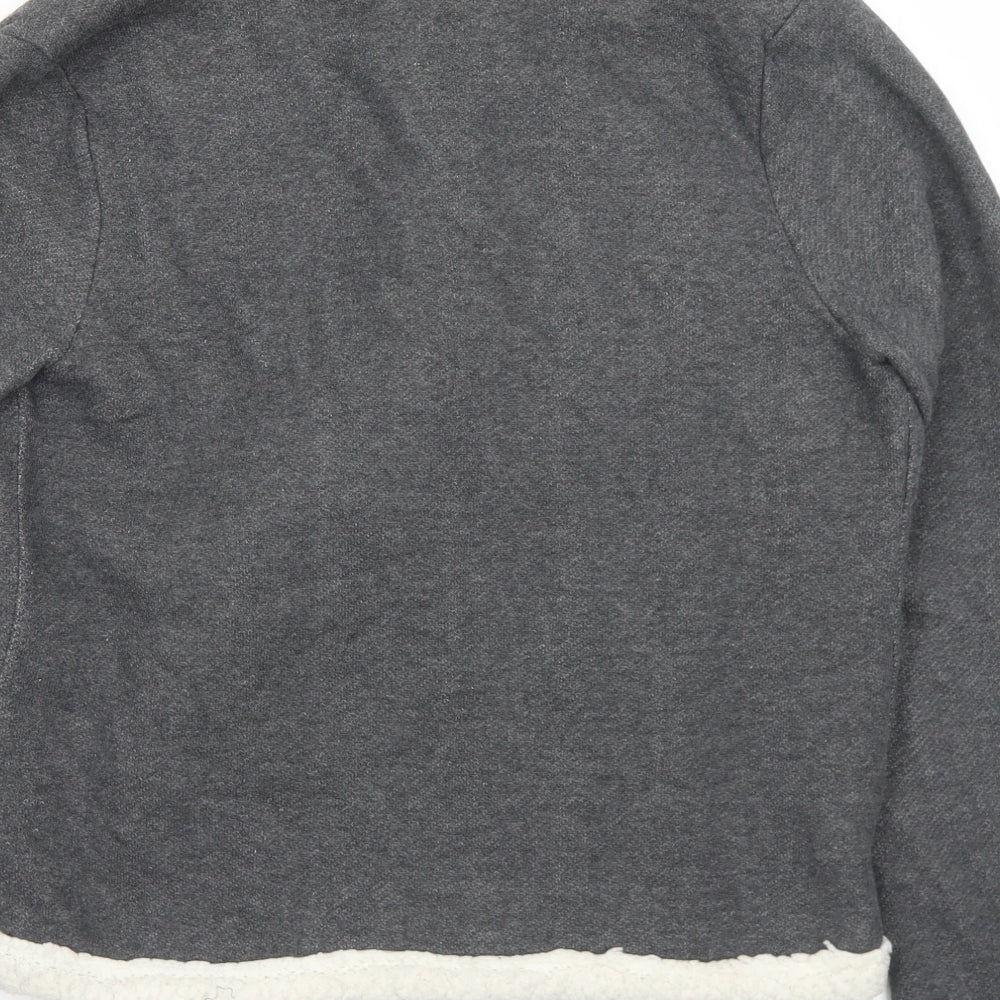 Derek Heart Womens Grey Collared Cotton Cardigan Jumper Size M