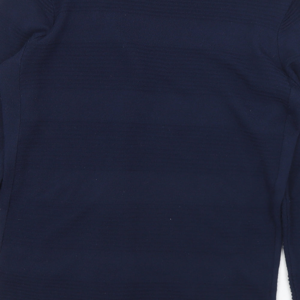 AFIBEL Womens Blue Round Neck Striped Acrylic Pullover Jumper Size 10 - 10-12