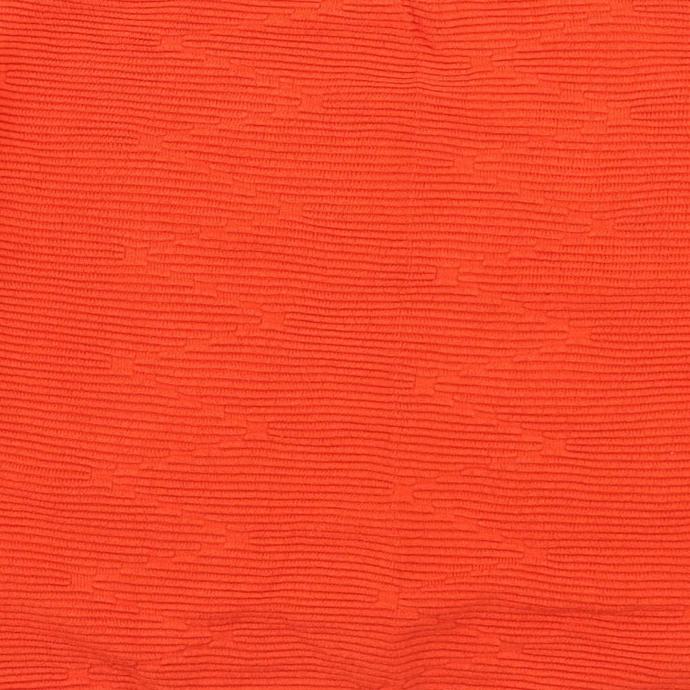 Divided Womens Orange Mock Neck Cotton Pullover Jumper Size S