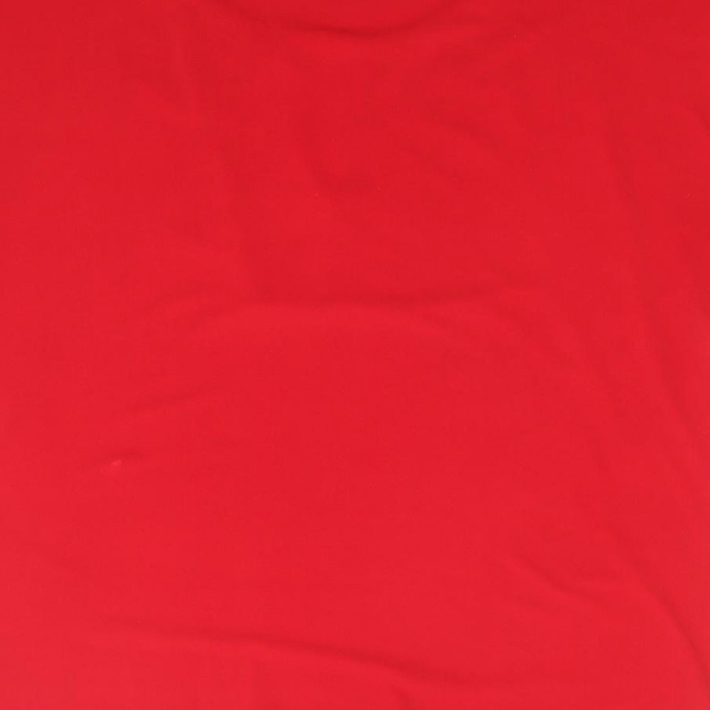 ESpirit Womens Red Polyester Jersey T-Shirt Size M Crew Neck