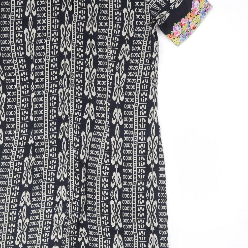 Pomodoro Womens Multicoloured Geometric Polyester A-Line Size 10 V-Neck Zip