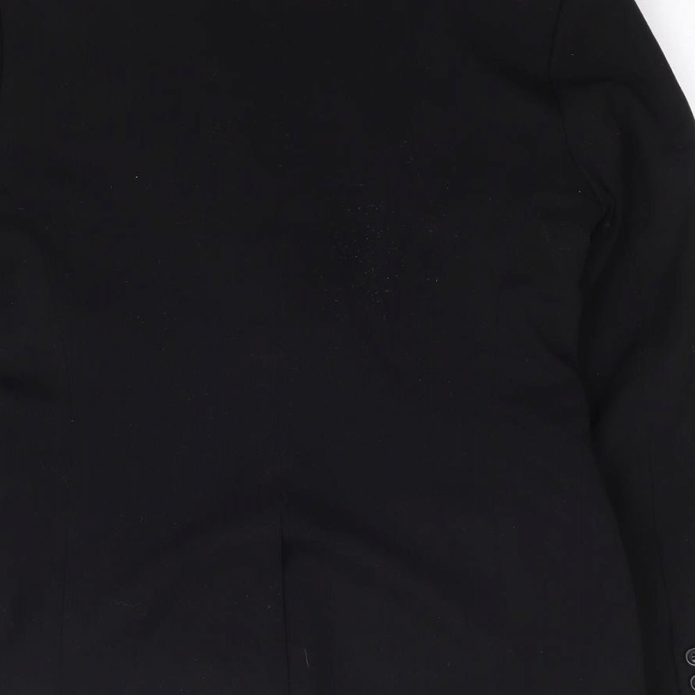 H&M Womens Black Polyester Jacket Suit Jacket Size 10