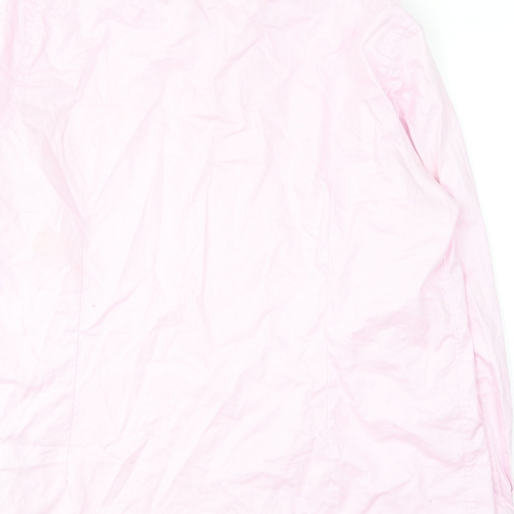 Hammond & Co Mens Pink Cotton Button-Up Size 17 Collared