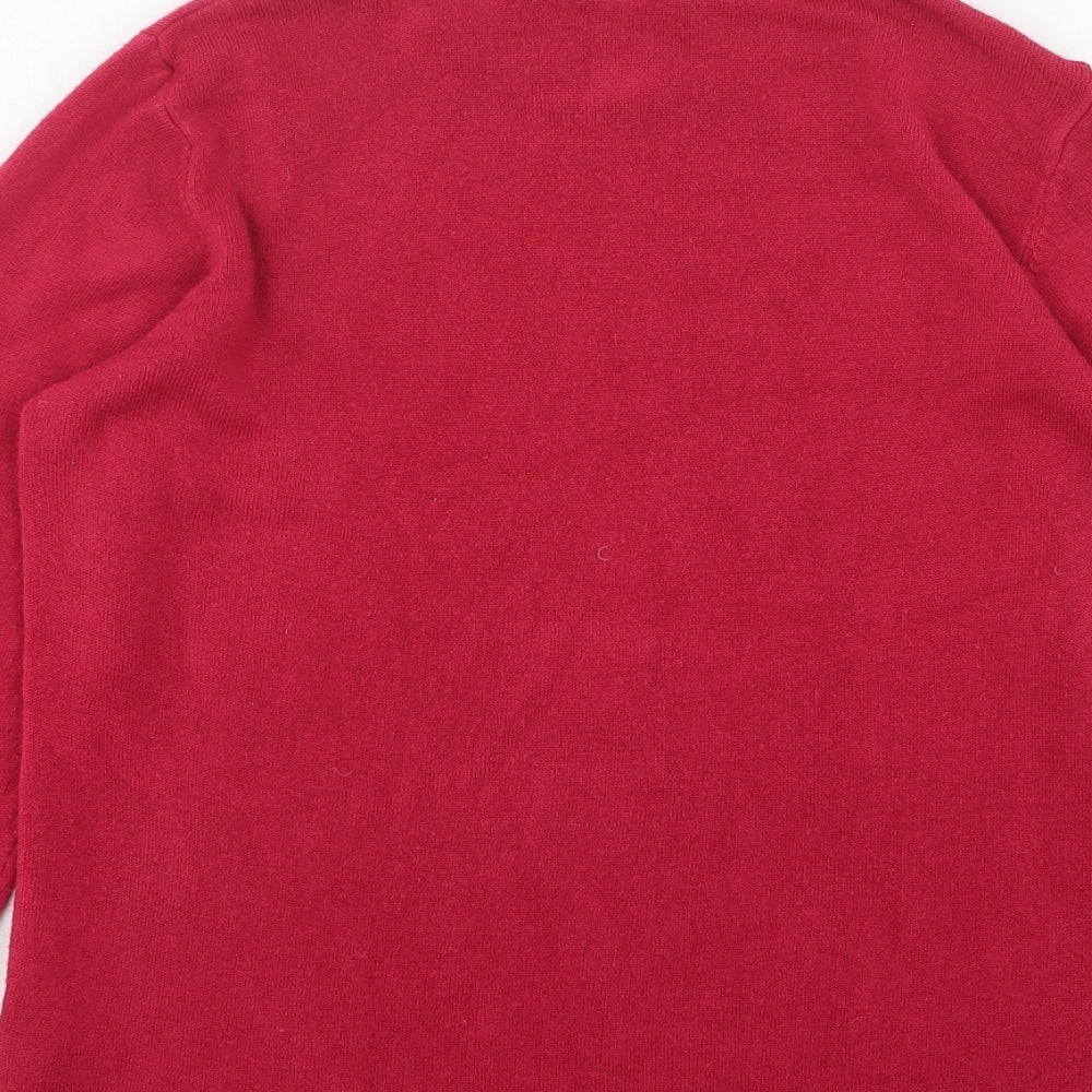 Alexander Womens Pink Round Neck Acrylic Pullover Jumper Size L