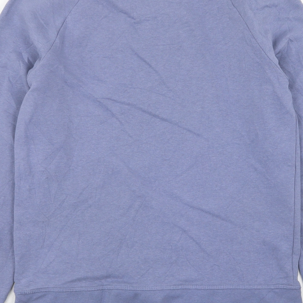 bonprix Womens Blue Cotton Pullover Sweatshirt Size S