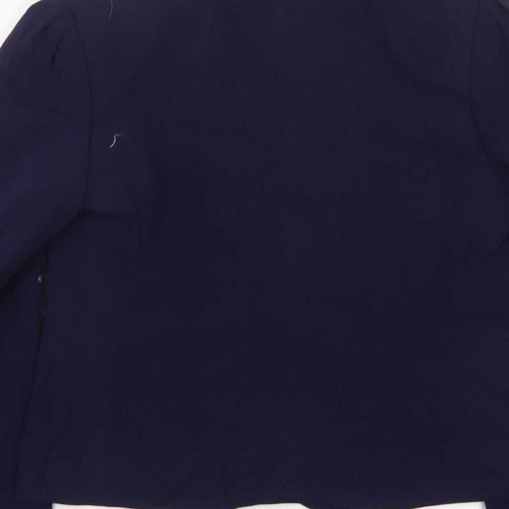 St Michael Womens Blue Polyester Jacket Suit Jacket Size 10