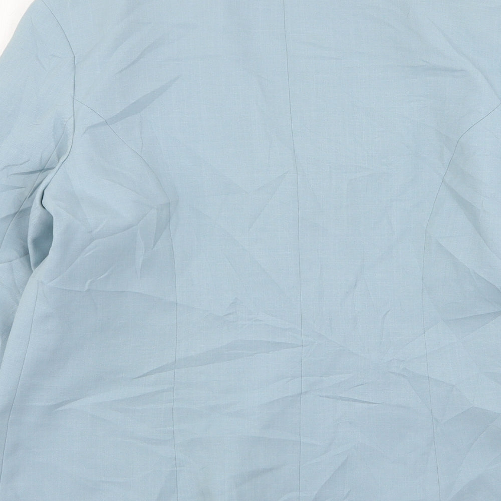 Slimma Womens Blue Polyester Jacket Suit Jacket Size 12