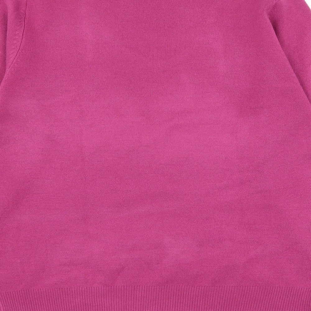 Ann Marie Womens Purple V-Neck Acrylic Pullover Jumper Size L