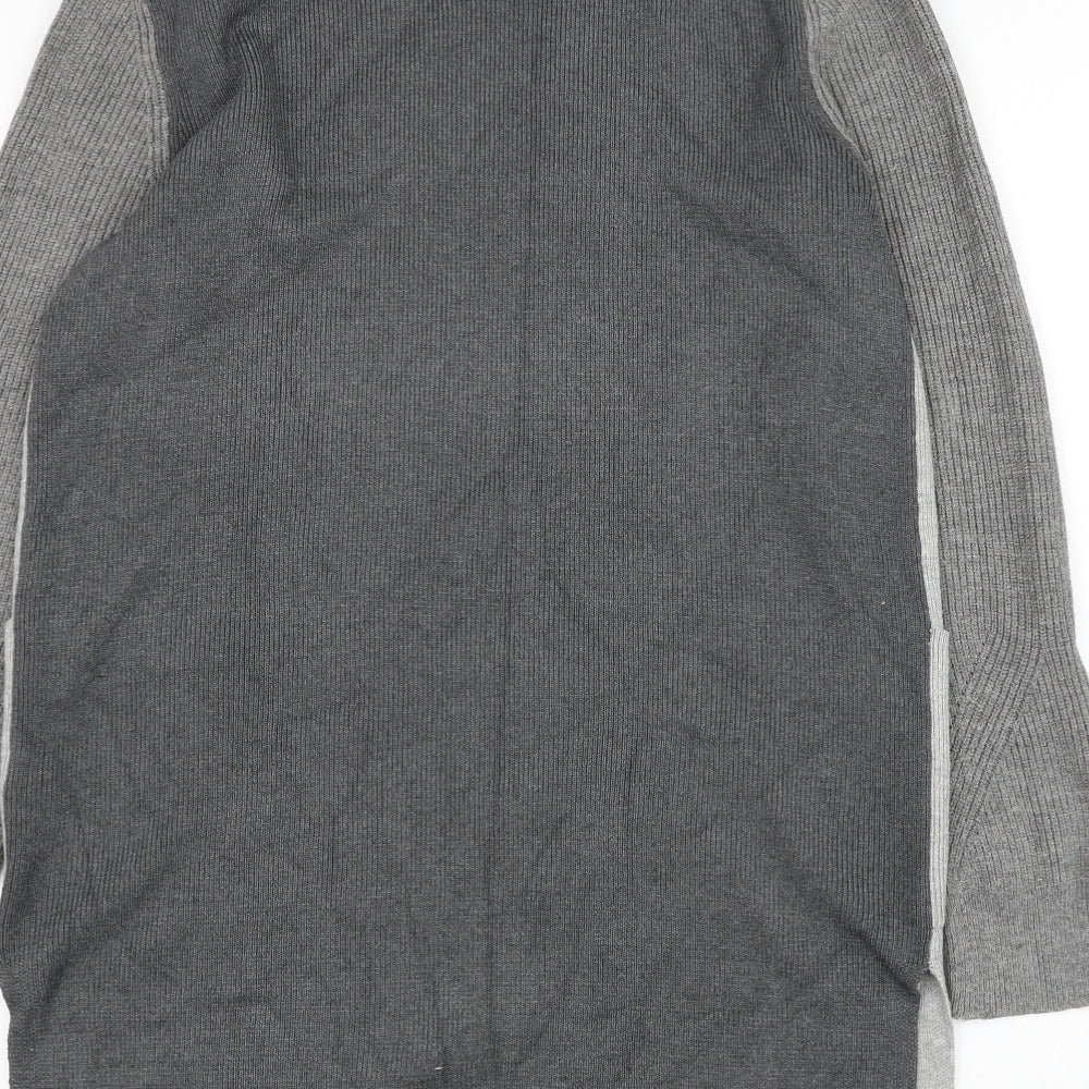 Marks and Spencer Womens Grey Square Neck Viscose Cardigan Jumper Size 12