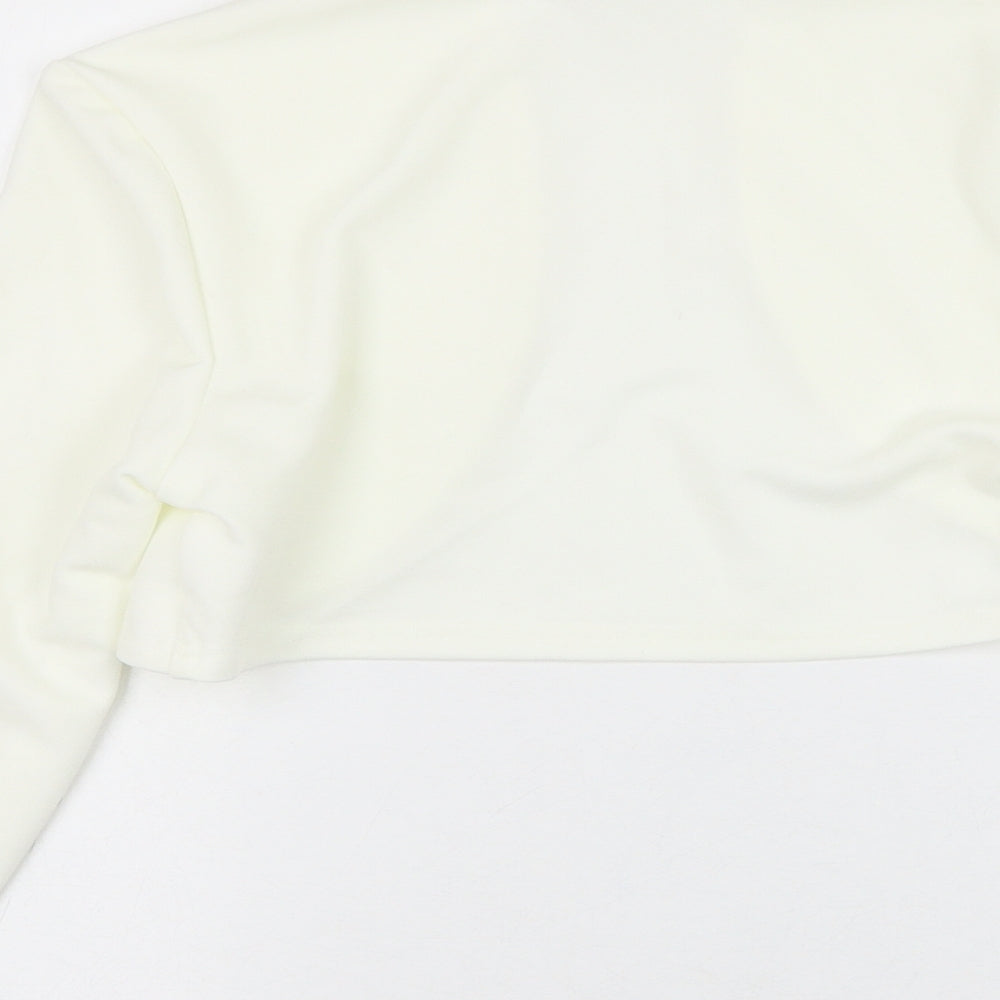 Grace Karin Womens White Round Neck Polyester Cardigan Jumper Size S