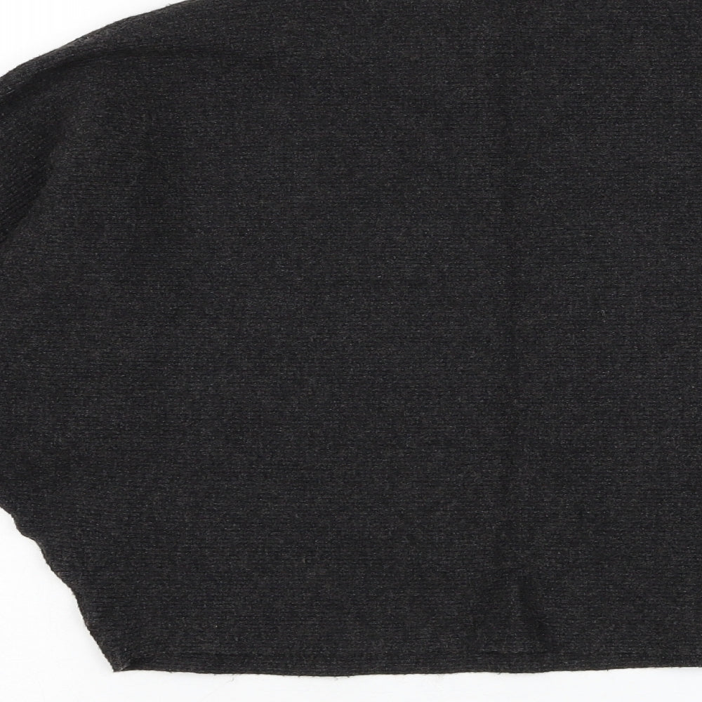 Apricot Womens Grey Mock Neck Viscose Pullover Jumper Size 12