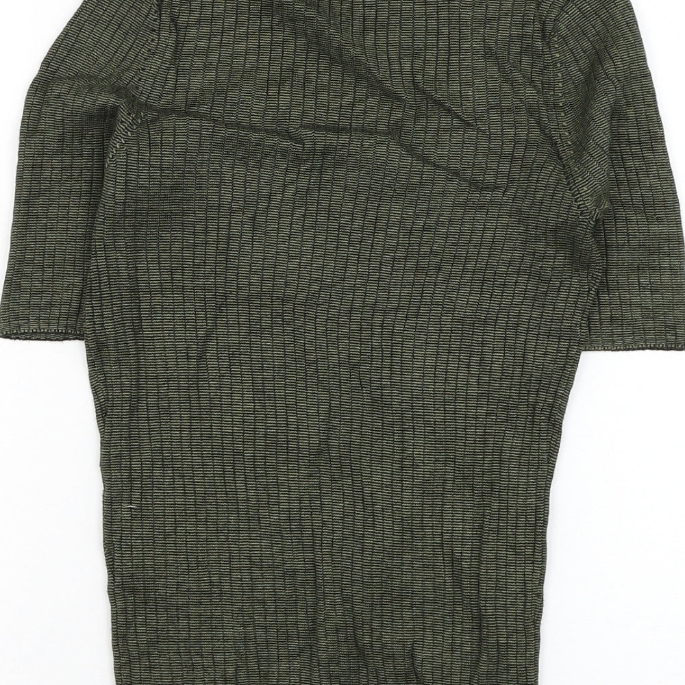 River Island Womens Green Round Neck Viscose Pullover Jumper Size 10