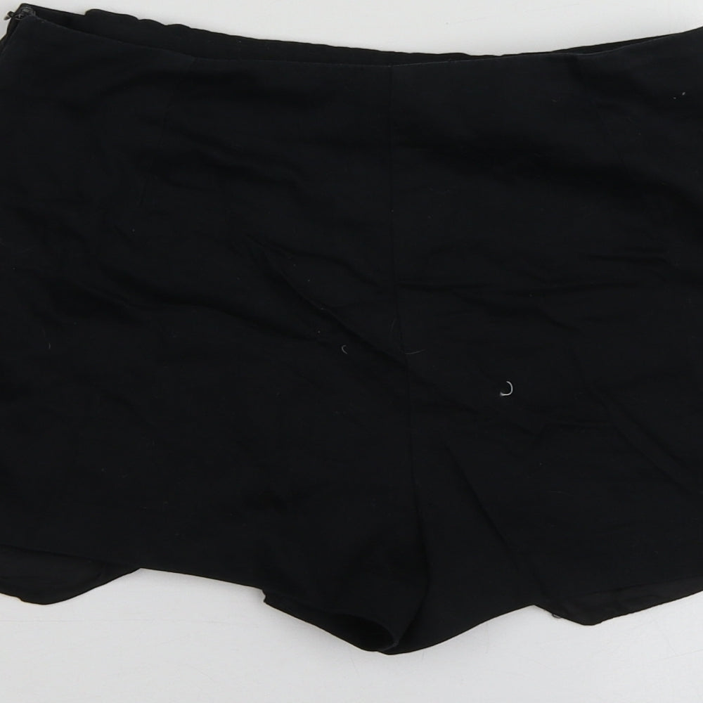 Suiteblanco Womens Black Cotton Cut-Off Shorts Size 6 Regular