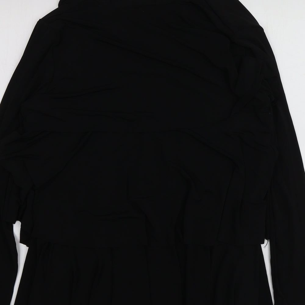Michele Hope Womens Black Polyester Kimono Blouse Size 10 V-Neck