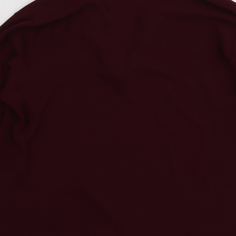 Scarlet Roos Womens Purple Polyester Basic Blouse Size 4 V-Neck