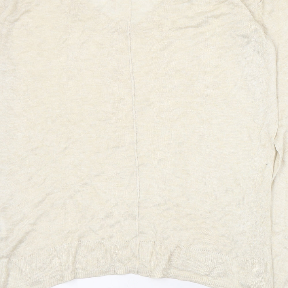 Real Woman Womens Beige V-Neck Viscose Pullover Jumper Size S