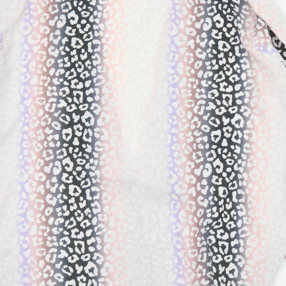 Boohoo Womens Multicoloured Animal Print Jacket Size 16