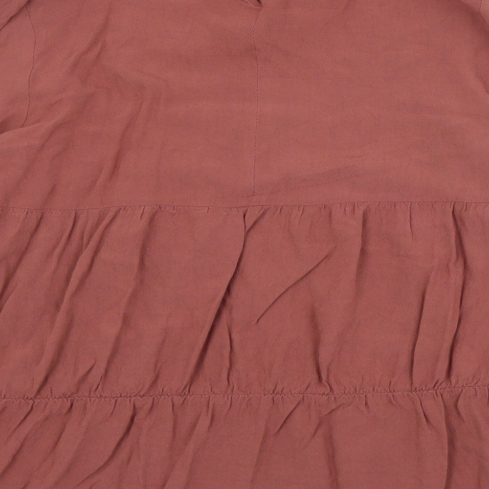 Zara Womens Pink Viscose Basic Blouse Size M High Neck
