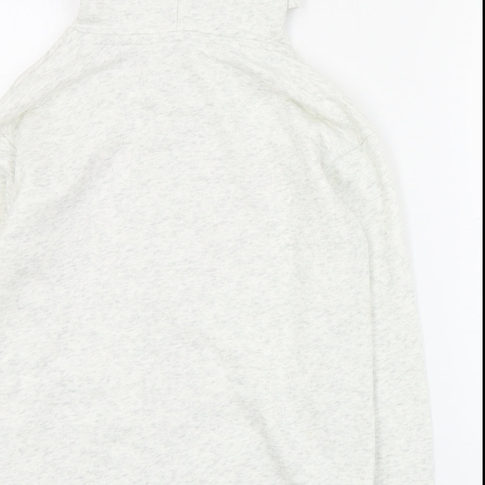 H&M Girls Grey Cotton Full Zip Hoodie Size 9-10 Years Zip