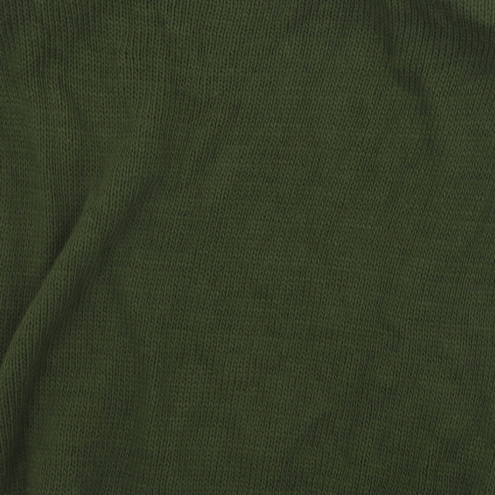 Boohoo Womens Green Boat Neck Acrylic Pullover Jumper Size S