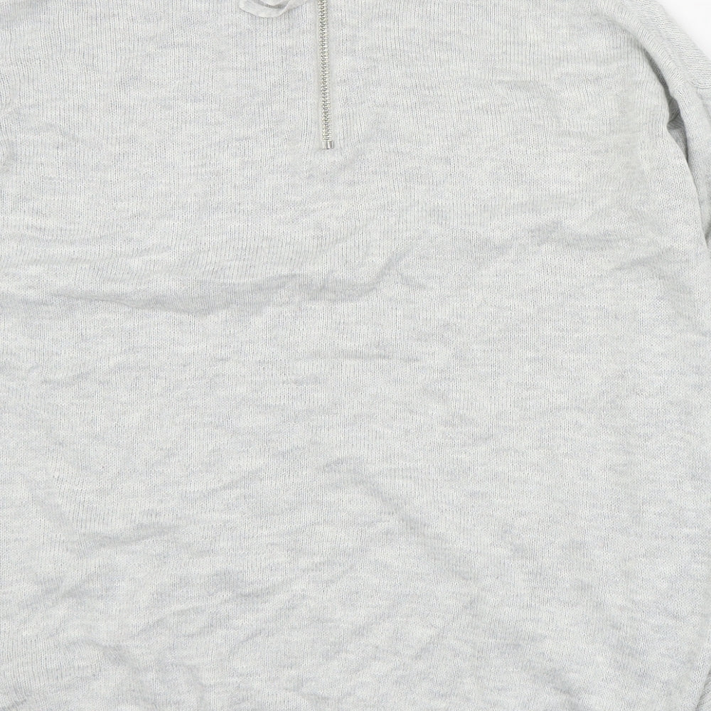 H&M Womens Grey Round Neck Acrylic Pullover Jumper Size S