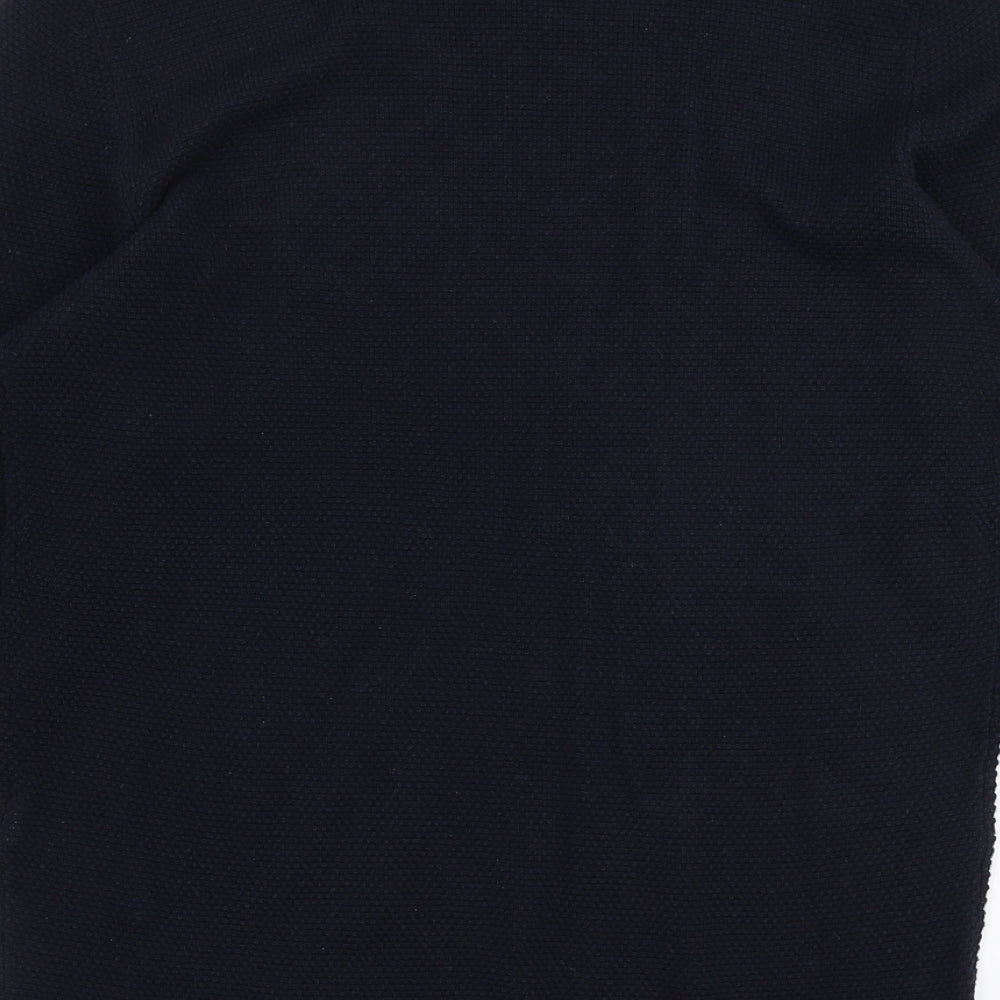 Zara Mens Blue Round Neck Cotton Pullover Jumper Size S