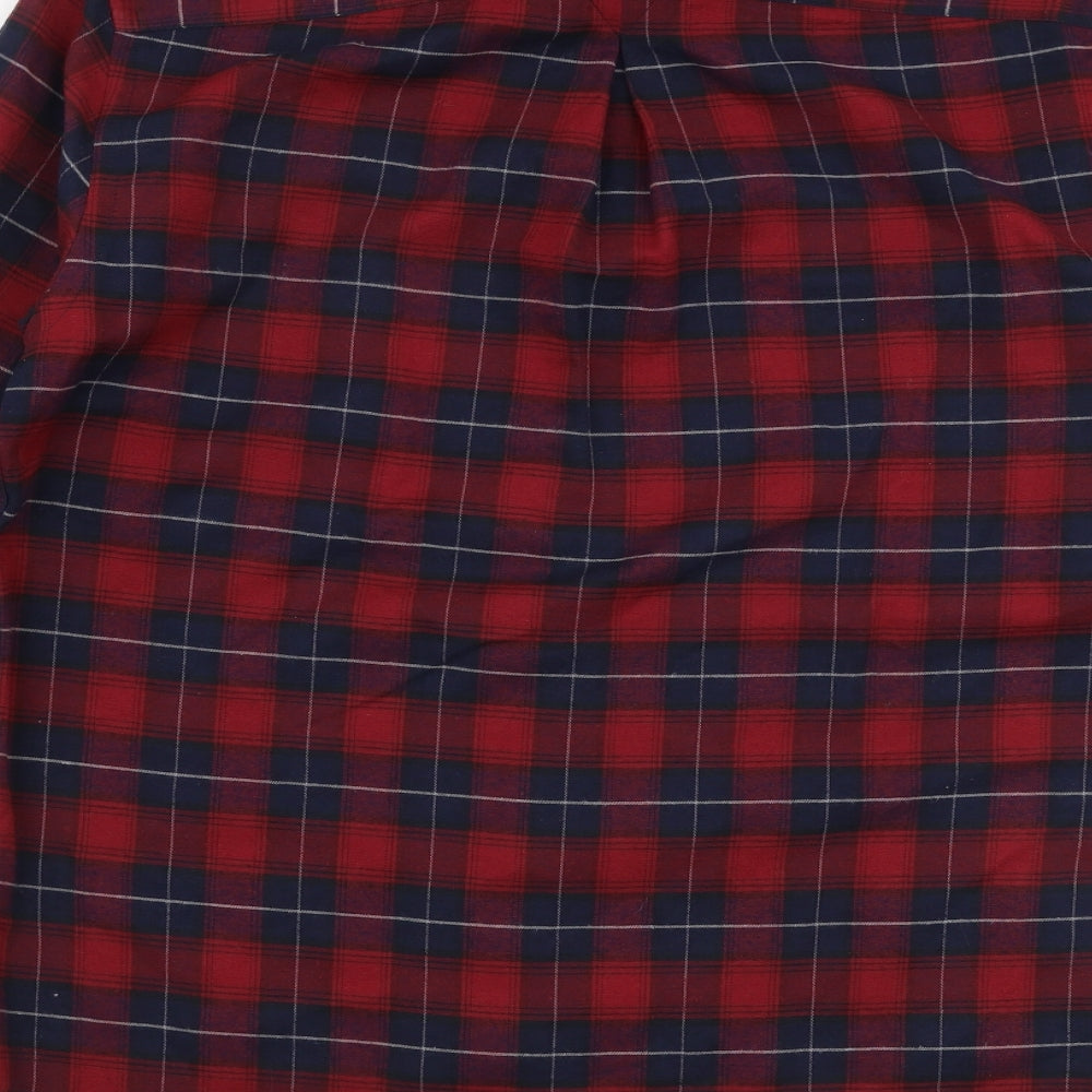 River Island Mens Multicoloured Plaid Cotton Button-Up Size S Collared Button