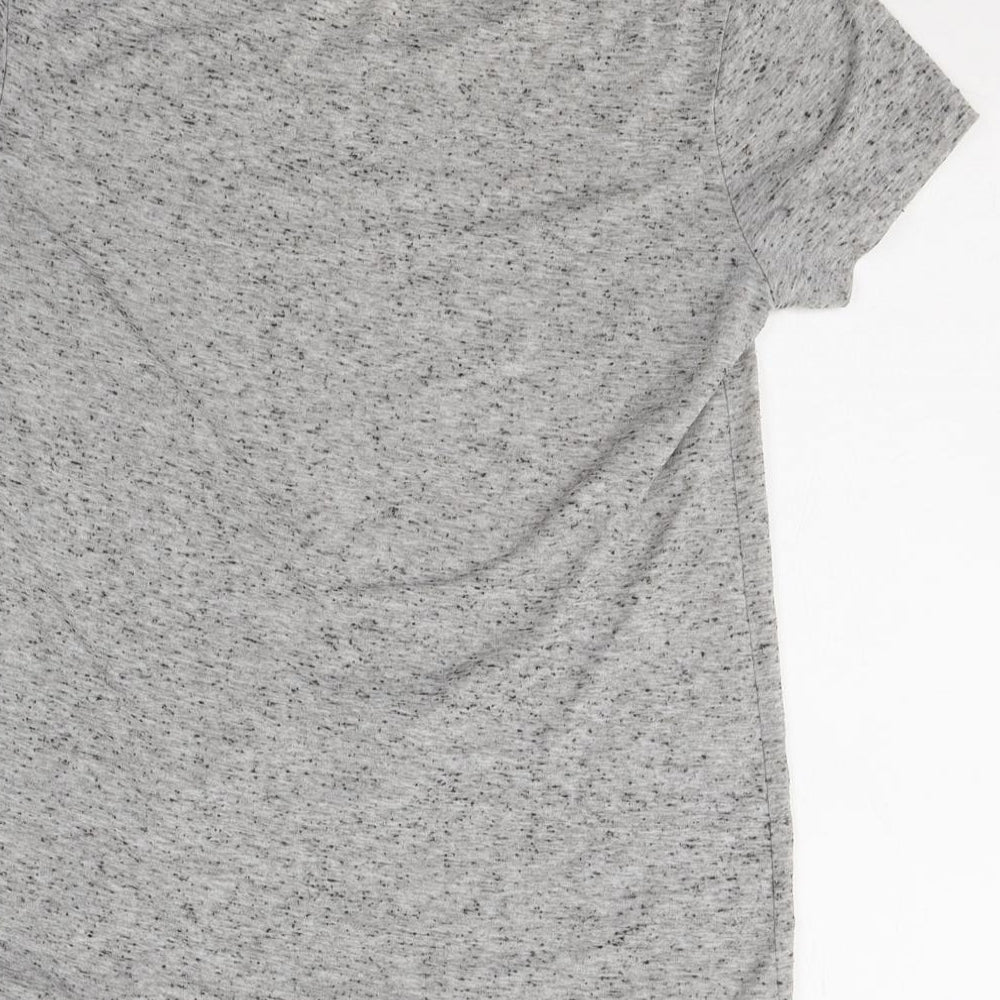 H&M Womens Grey Polyester Basic T-Shirt Size XS Round Neck