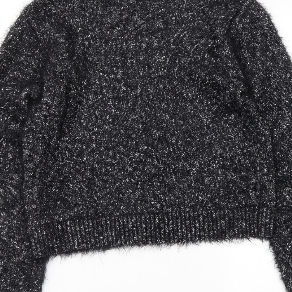 Marks & Spencer Womens Black Round Neck Polyamide Pullover Jumper Size 10